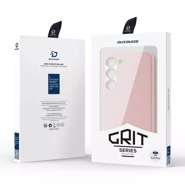 Dux Ducis Grit case for Samsung Galaxy S23+ elegant case made of artificial leather pink 4