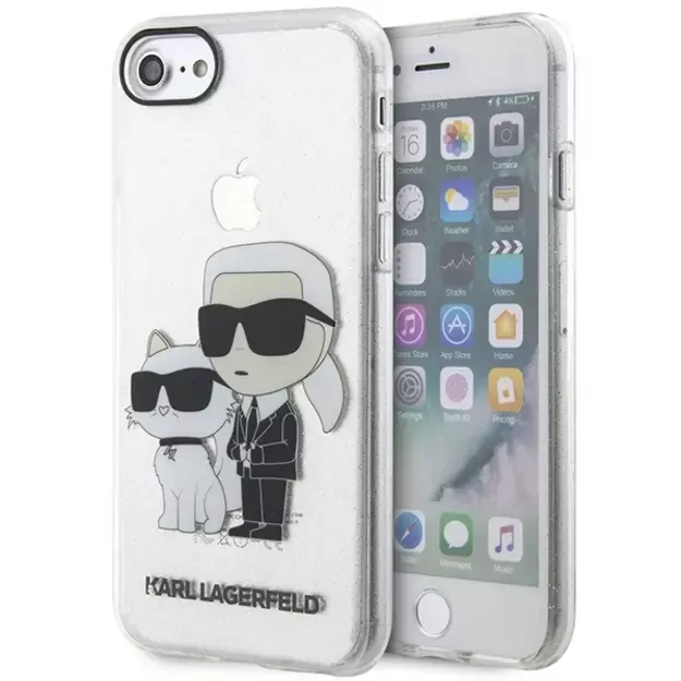 Karl Lagerfeld KLHCI8HNKCTGT iPhone 7/8/ SE 2020 / SE 2022 transparent hardcase Gliter Karl&amp Choupette