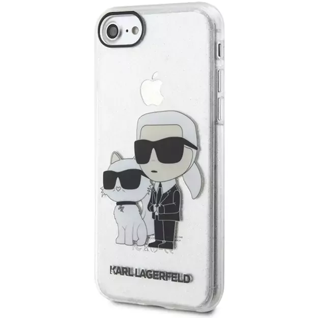 Karl Lagerfeld KLHCI8HNKCTGT iPhone 7/8/ SE 2020 / SE 2022 transparent hardcase Gliter Karl&amp Choupette 1