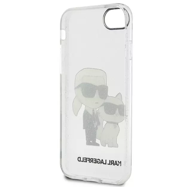 Karl Lagerfeld KLHCI8HNKCTGT iPhone 7/8/ SE 2020 / SE 2022 transparent hardcase Gliter Karl&amp Choupette 3