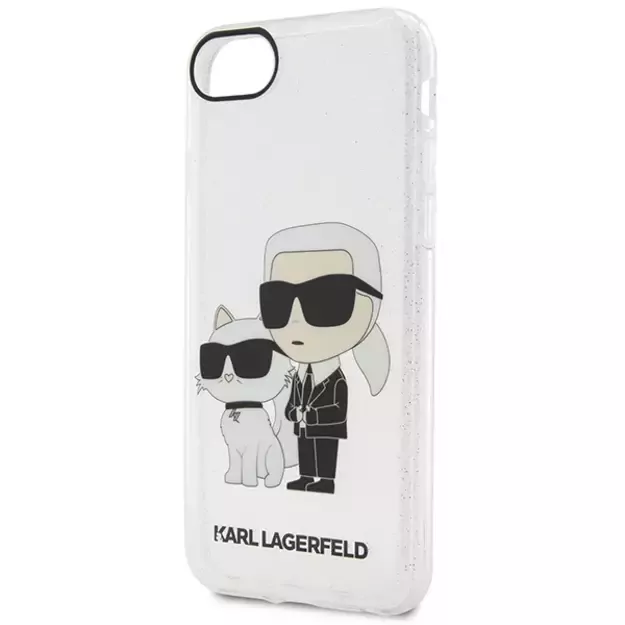Karl Lagerfeld KLHCI8HNKCTGT iPhone 7/8/ SE 2020 / SE 2022 transparent hardcase Gliter Karl&amp Choupette 2