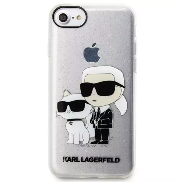 Karl Lagerfeld KLHCI8HNKCTGT iPhone 7/8/ SE 2020 / SE 2022 transparent hardcase Gliter Karl&amp Choupette 4