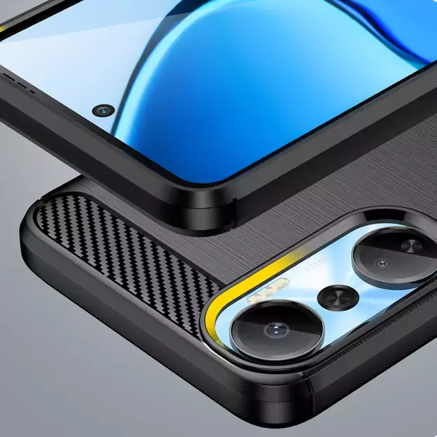 Carbon Case case for Infinix Hot 20 flexible silicone carbon cover black 5