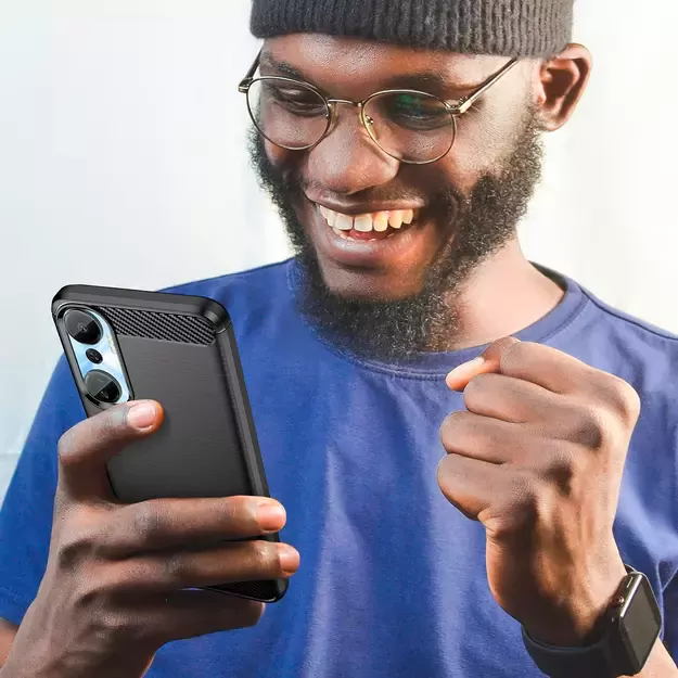 Carbon Case case for Infinix Hot 20 flexible silicone carbon cover black 6