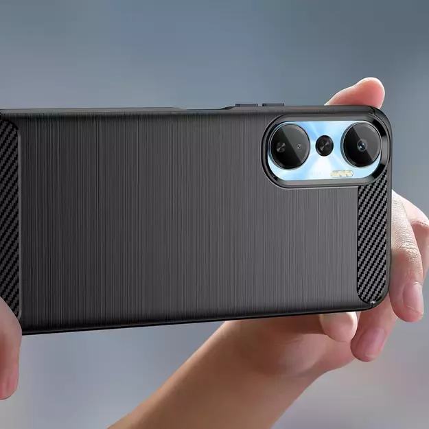 Carbon Case case for Infinix Hot 20 flexible silicone carbon cover black 4