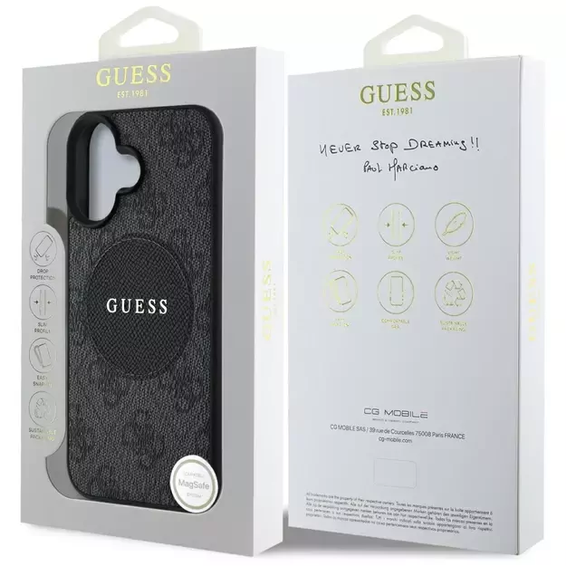 Guess 4G Circle Classic Logo MagSafe case for iPhone 16 - black 14