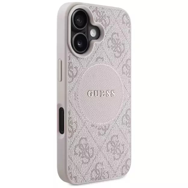 Guess 4G Circle Classic Logo MagSafe iPhone 16 Case - Pink 3