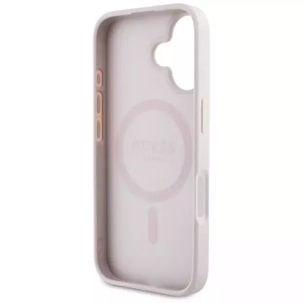 Guess 4G Circle Classic Logo MagSafe iPhone 16 Case - Pink 6