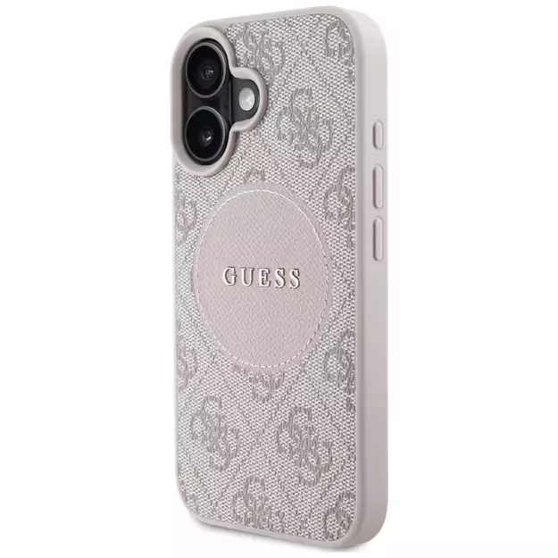 Guess 4G Circle Classic Logo MagSafe iPhone 16 Case - Pink 1