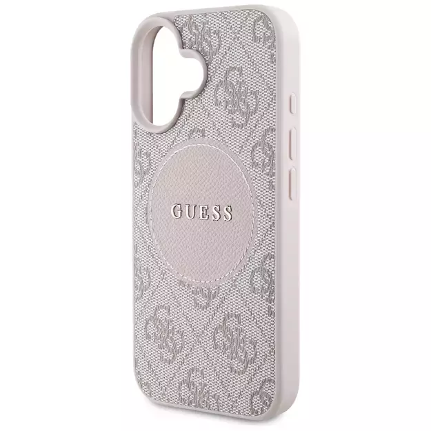 Guess 4G Circle Classic Logo MagSafe iPhone 16 Case - Pink 5
