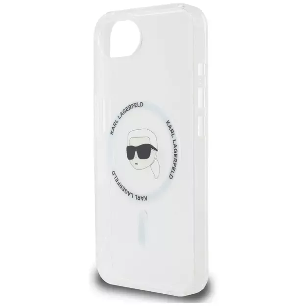 Karl Lagerfeld IML Metal Karl Head MagSafe Case for iPhone 16e White 5