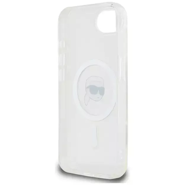 Karl Lagerfeld IML Metal Karl Head MagSafe Case for iPhone 16e White 6