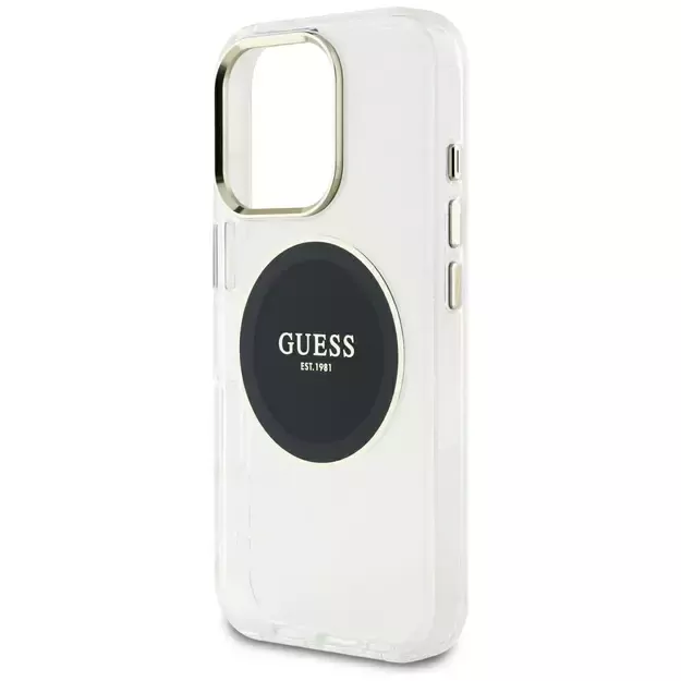 Guess IML Metal Colored Circle Classic Logo MagSafe Case for iPhone 16 Pro Max - Black 5