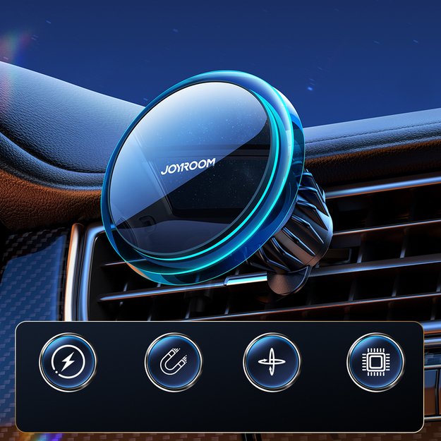 Joyroom car phone holder with 15W Qi inductive charger (MagSafe compatible) for air vent, silver (JR-ZS291) 1