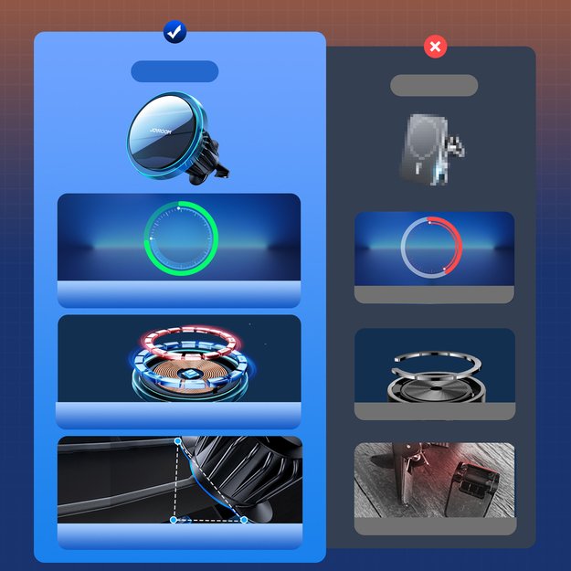 Joyroom car phone holder with 15W Qi inductive charger (MagSafe compatible) for air vent, silver (JR-ZS291) 14