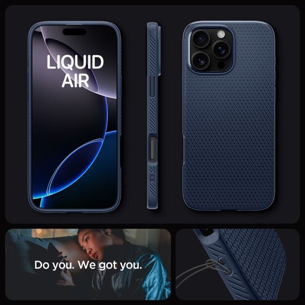 Spigen Liquid Air Case for iPhone 16 Pro Max - Blue 6