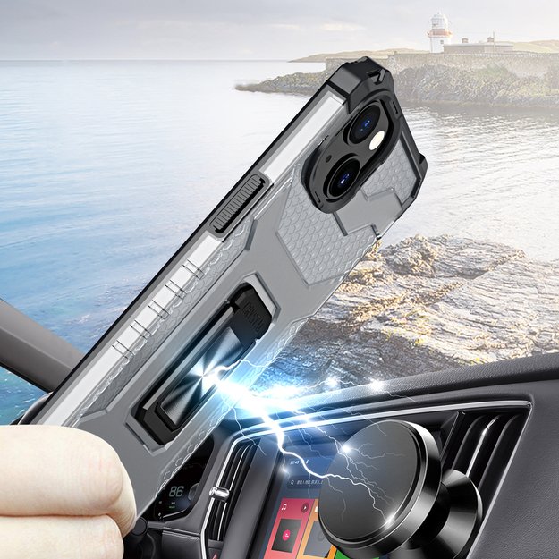 Crystal Ring Case Kickstand Tough Rugged Cover for iPhone 13 black 4