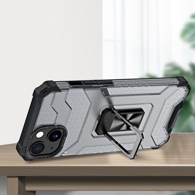 Crystal Ring Case Kickstand Tough Rugged Cover for iPhone 13 black 2