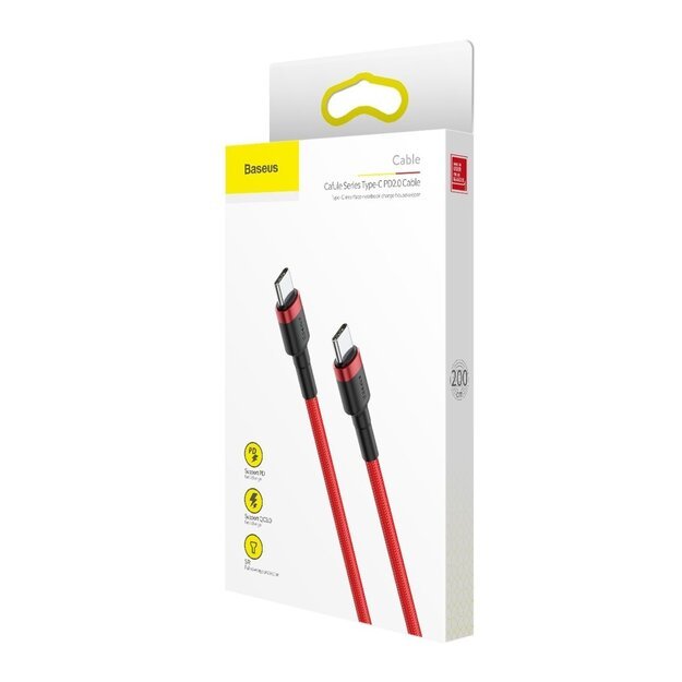 Baseus CATKLF-H09 USB-C - USB-C PD QC cable 60W 3A 480Mb/s 2m - red 3