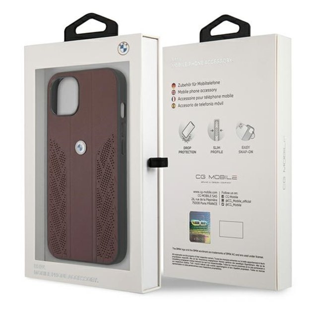 Etui BMW BMHCP13MRSPPR iPhone 13 6,1  czerwony/red hardcase Leather Curve Perforate 6