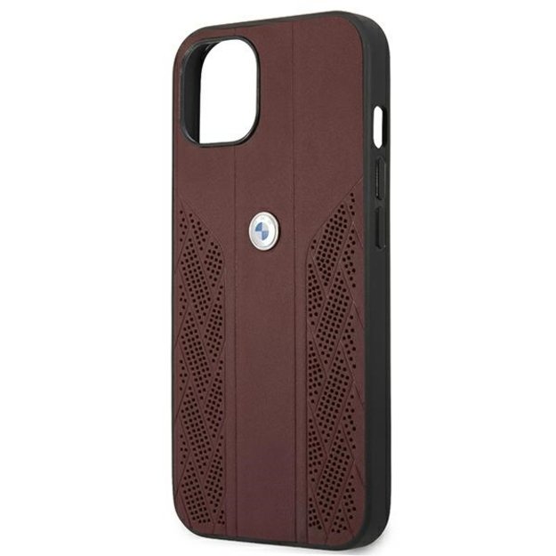 Etui BMW BMHCP13MRSPPR iPhone 13 6,1  czerwony/red hardcase Leather Curve Perforate 4