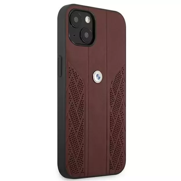 Etui BMW BMHCP13MRSPPR iPhone 13 6,1  czerwony/red hardcase Leather Curve Perforate 8