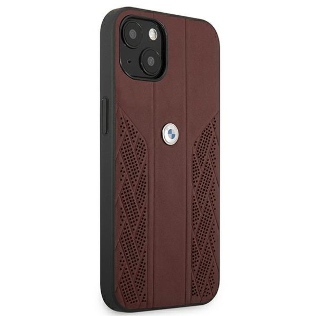 Etui BMW BMHCP13MRSPPR iPhone 13 6,1  czerwony/red hardcase Leather Curve Perforate 2