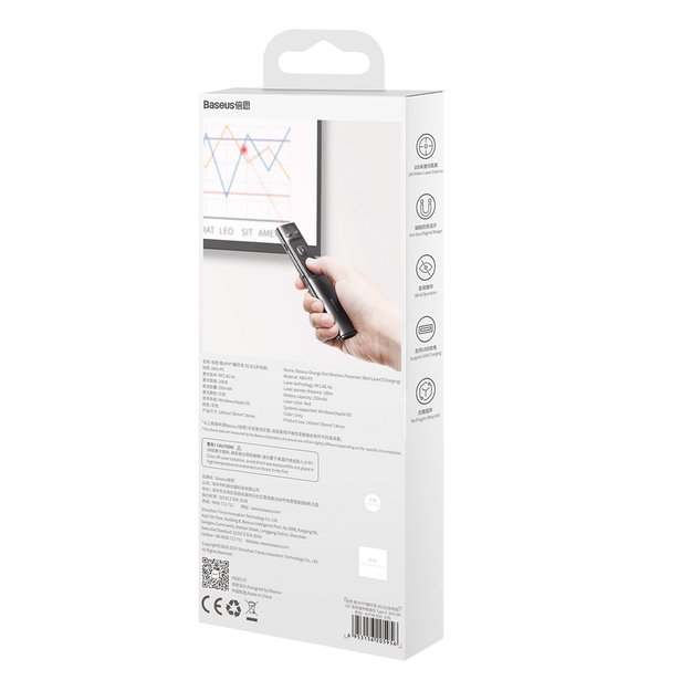 Baseus Orange Dot Wireless Laser Pointer for Presentations - Gray (Battery Not Included) 6