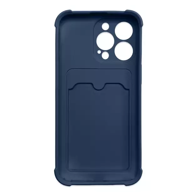 Card Armor Case Pouch Cover for iPhone 12 Pro Card Wallet Silicone Air Bag Armor Case Navy Blue 6