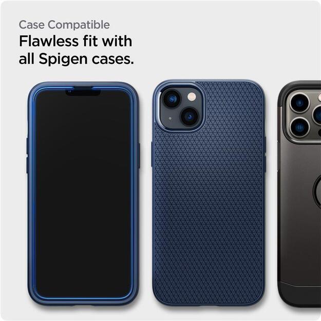 Spigen ALM Glass FC Tempered Glass for iPhone 13 / 13 Pro / 14 - Black 9