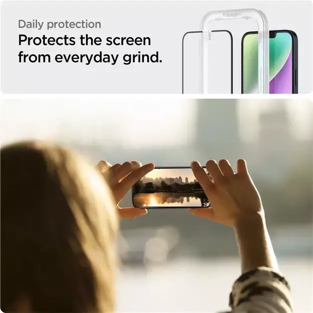 Spigen ALM Glass FC Tempered Glass for iPhone 13 / 13 Pro / 14 - Black 18
