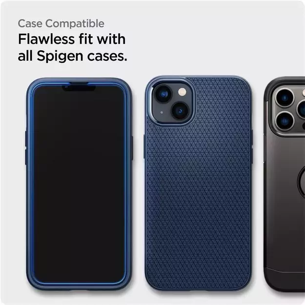 Spigen ALM Glass FC Tempered Glass for iPhone 13 / 13 Pro / 14 - Black 19