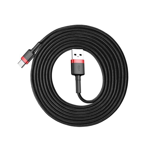 Baseus Cafule Cable Durable Nylon Cable USB / USB-C QC3.0 2A 2M Black and Red (CATKLF-C91) 7