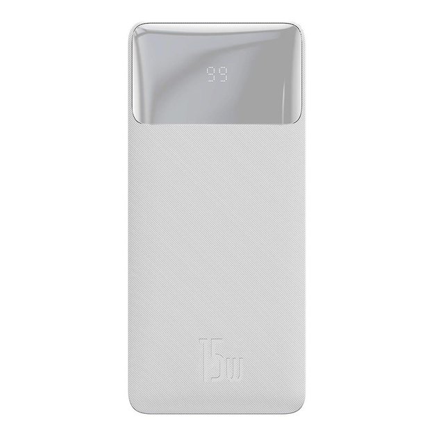 Baseus Bipow powerbank with display 10000mAh 15W white (Overseas Edition) + USB-A - Micro USB cable 0.25m white (PPBD050002)