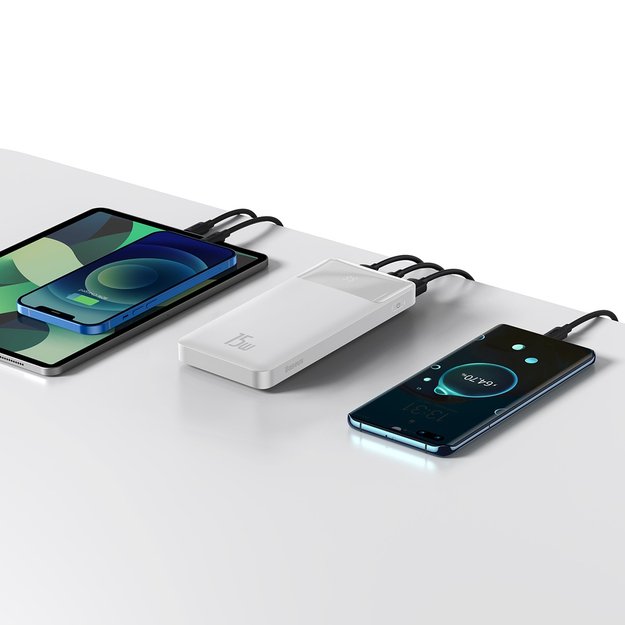 Baseus Bipow powerbank with display 10000mAh 15W white (Overseas Edition) + USB-A - Micro USB cable 0.25m white (PPBD050002) 8