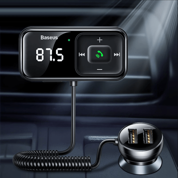 Wireless Bluetooth FM transmitter with charger Baseus S-16 (Overseas edition) - black 2