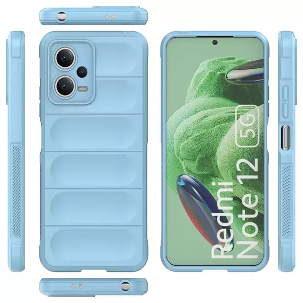 Magic Shield Case Cover for Xiaomi Redmi Note 12 5G / Poco X5 5G Flexible Armor Cover Light Blue 18