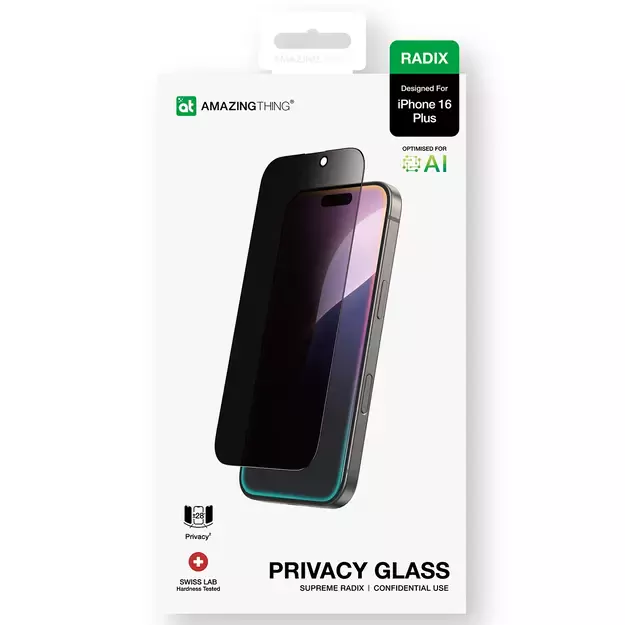 AmazingThing Radix Privacy Glass Privacy Tempered Glass for iPhone 16 Plus 10