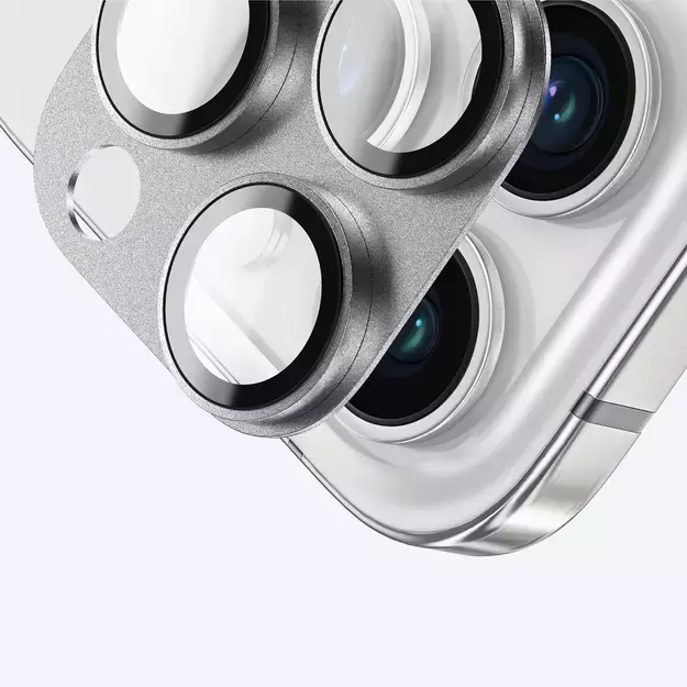 AmazingThing Aviation-Grade Alloy Tempered Glass Lens for iPhone 16 Pro / 16 Pro Max Camera Lens - Gray 8
