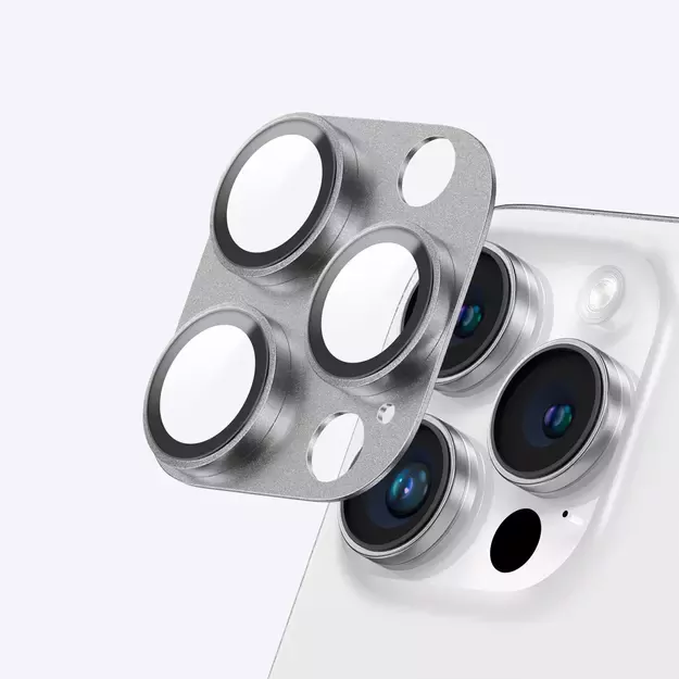 AmazingThing Aviation-Grade Alloy Tempered Glass Lens for iPhone 16 Pro / 16 Pro Max Camera Lens - Gray 7