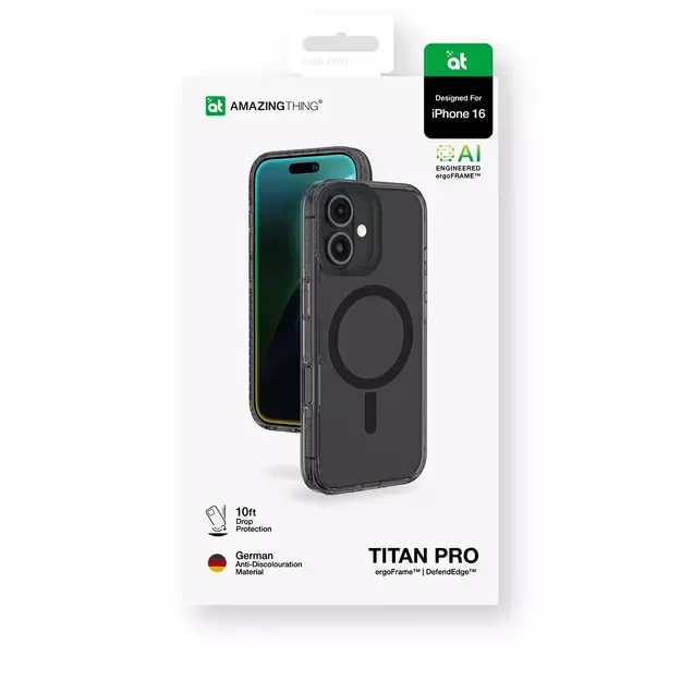 AmazingThing Titan Pro Mag Case with Magnetic Ring for iPhone 16 - Black 14