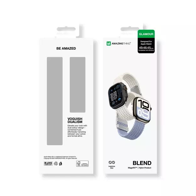 Set of 2 AmazingThing Blend Band for Apple Watch 45/46/49mm - Space Blue/Stellar 17
