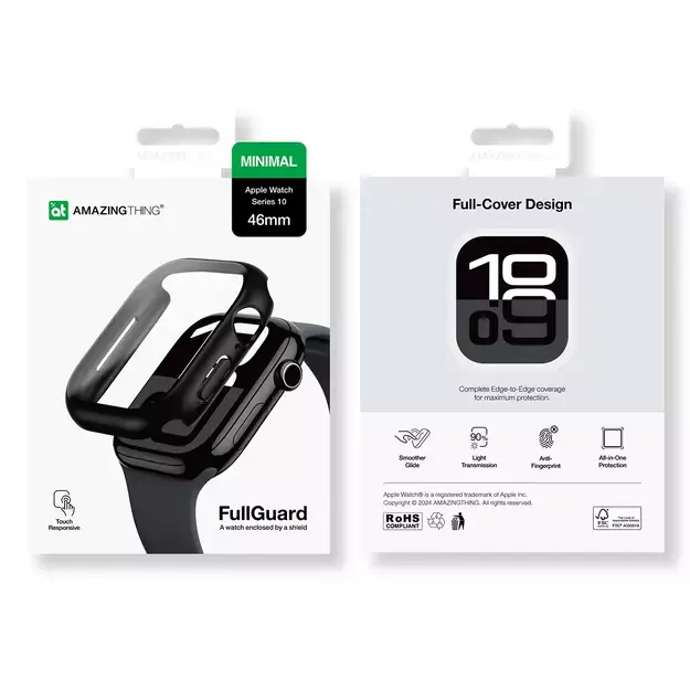 AmazingThing Radix Glass Case for Apple Watch 46mm – Black 16