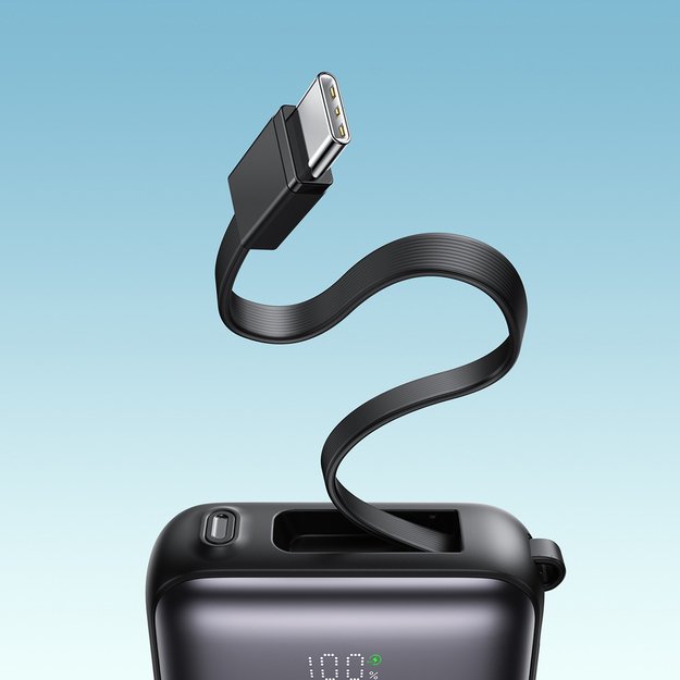 Joyroom JR-PBF27 10000mAh 22.5W Powerbank with Built-in USB-C and Lightning Cables - Black 12