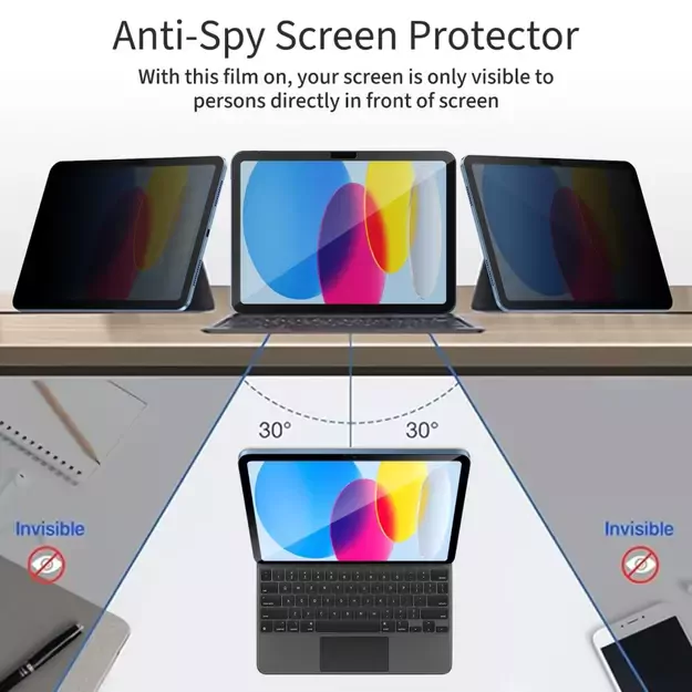 Tech-Protect Glass Spy+ Privacy Glass for iPad 10.9” 2022 / iPad 11” 2025 4