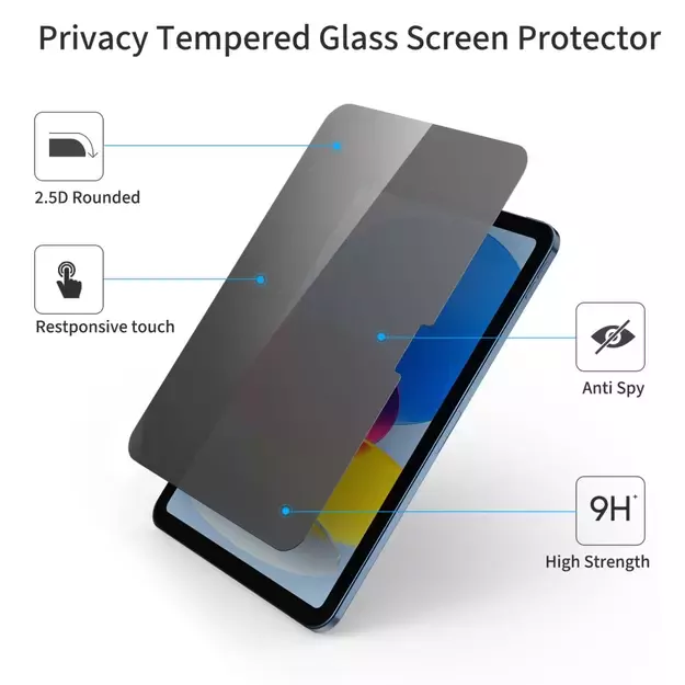 Tech-Protect Glass Spy+ Privacy Glass for iPad 10.9” 2022 / iPad 11” 2025 3