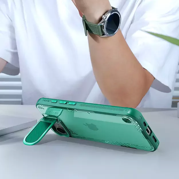 Nillkin Iceblade Prop Case with Lens Cover and Stand for iPhone 16e - Green 11