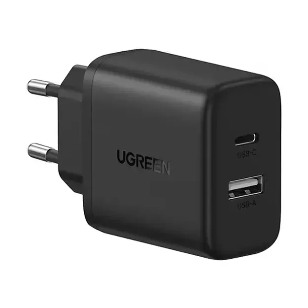 Ugreen X227 20W GaN Wall Charger 1x USB-A 1x USB-C - Black 1