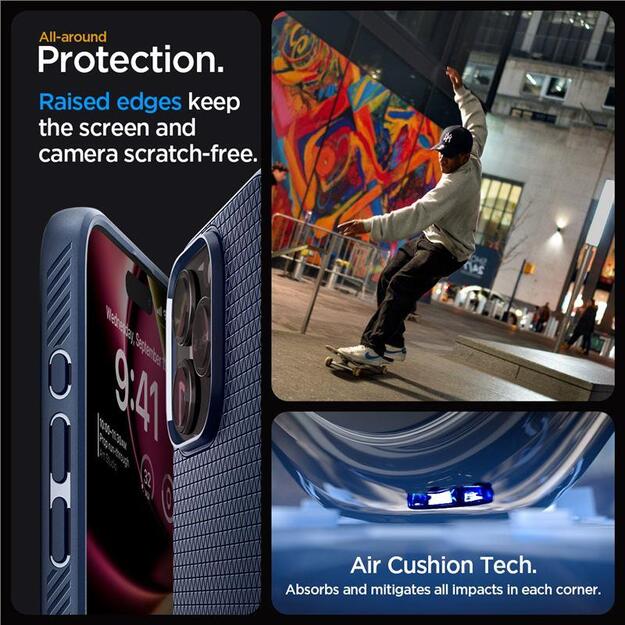 Spigen Liquid Air Case for iPhone 15 Pro Max - Blue 7
