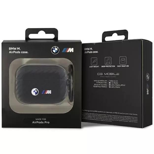 BMW BMAPWMPUCA2 AirPods Pro cover black/black Carbon Double Metal Logo 2